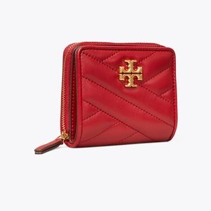 Tory Burch Kira Chevron Bi-Fold Wallet Redstone